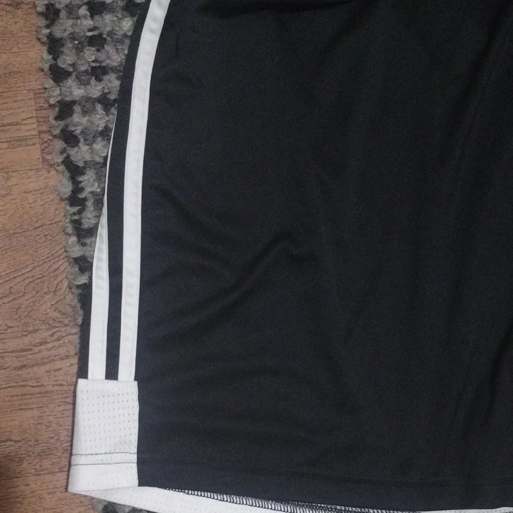 Adidas Men's Black Athletic Shorts with White Stripes - Picture 5 of 7